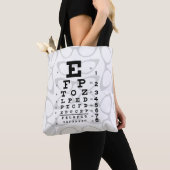 Oogheelkundige Pop Art Retro Eye Chart Cat Eyes Tote Bag (Dichtbij)