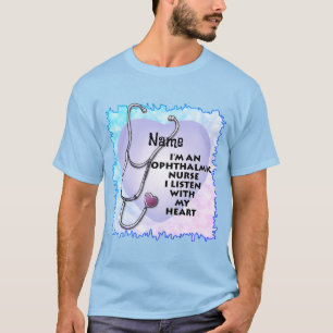 Oogheelkundige Verpleegster Stethoscoop Hart aange T-shirt