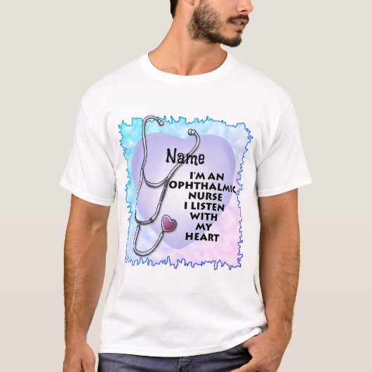 Oogheelkundige Verpleegster Stethoscoop Hart aange T-shirt (Voorkant)