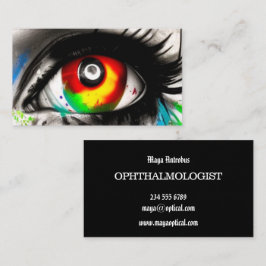 Oogheelkundige visitekaartje. Verbluffend oog afbe Visitekaartje