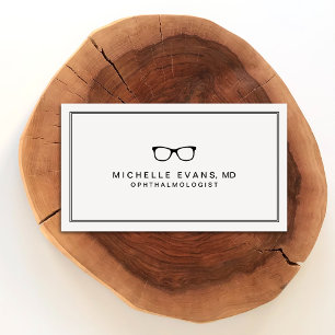 Oogheelkundige Zwart en Ivoor Visitekaartjes