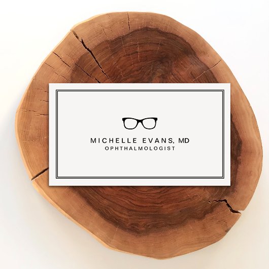 Oogheelkundige Zwart en Ivoor Visitekaartjes