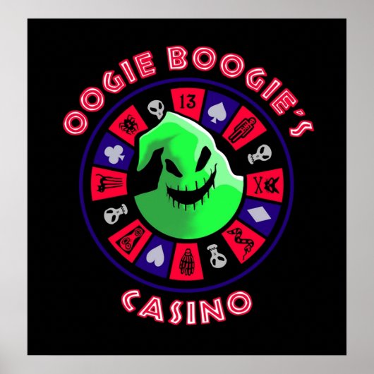 Oogie Boogies Casino Roulette Wheel in Black Ligh Poster (Voorkant)