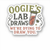 Oogie's Lab Draws - Grappige Halloween Phlebotomis Sticker (Voorkant)
