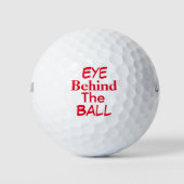 Oogje achter de all text> Funny Golf Balls Golfballen (Voorkant)