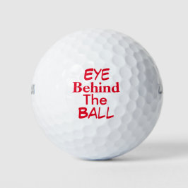 Oogje achter de all text> Funny Golf Balls Golfballen