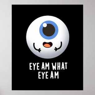 Oogje am Wat is er grappig Eyeball Pun Dark BG Poster