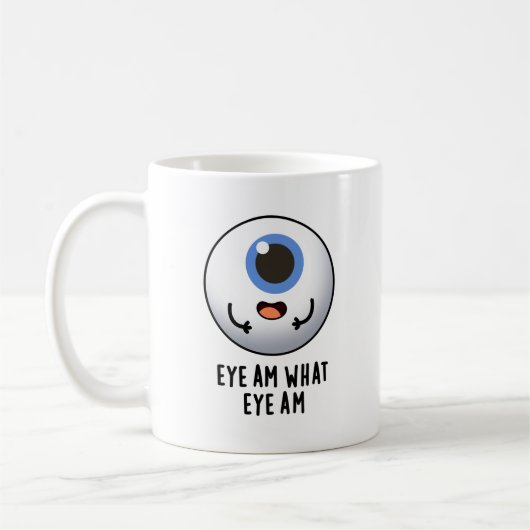 Oogje am Wat is Oye am Funny Eyeball Pun Koffiemok (Links)