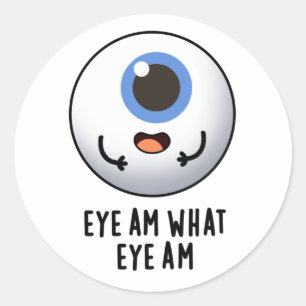 Oogje am Wat is Oye am Funny Eyeball Pun Ronde Sticker