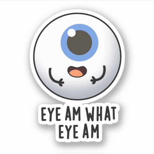 Oogje am Wat is Oye am Funny Eyeball Pun Sticker (Voorkant)