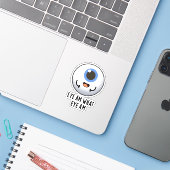 Oogje am Wat is Oye am Funny Eyeball Pun Sticker (Laptop met iPhone)