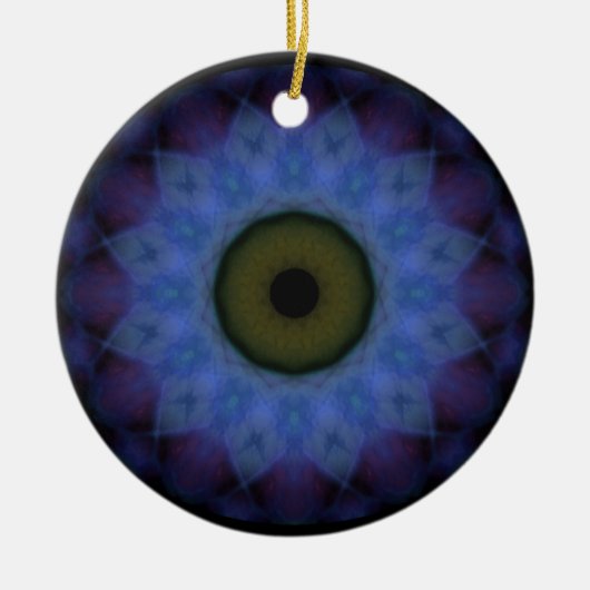 Oogje Eyesore Violet Blue Evil Eye Keramisch Ornament (Voorkant)