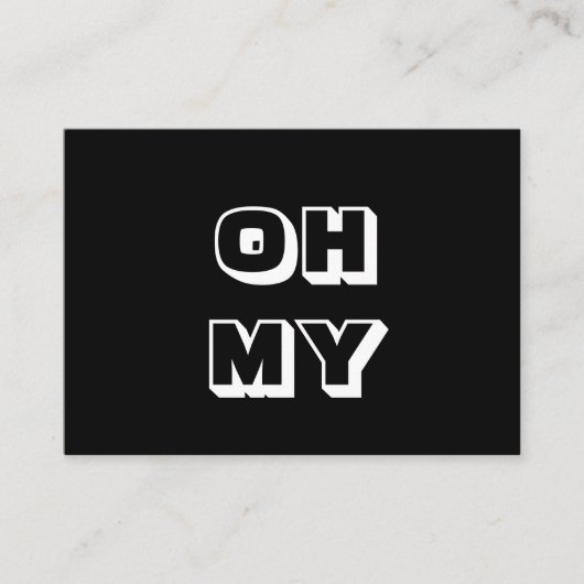 Oogje, mijn god, zwarte witte kaart (Voorkant)