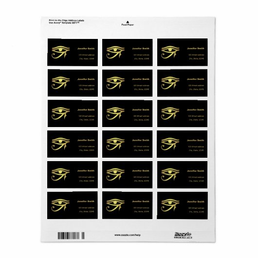 Oogje van het Egyptische symbool Etiket (Full Sheet)