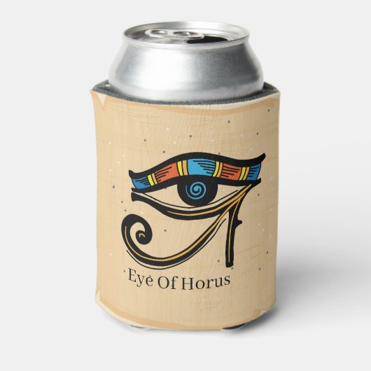 Oogje van Horus op papyrus, Egyptische hiërogliefe Blikjeskoeler (Blikje Achterkant)