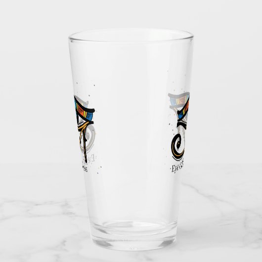 Oogje van Horus op papyrus, Egyptische hiërogliefe Glas (Links)