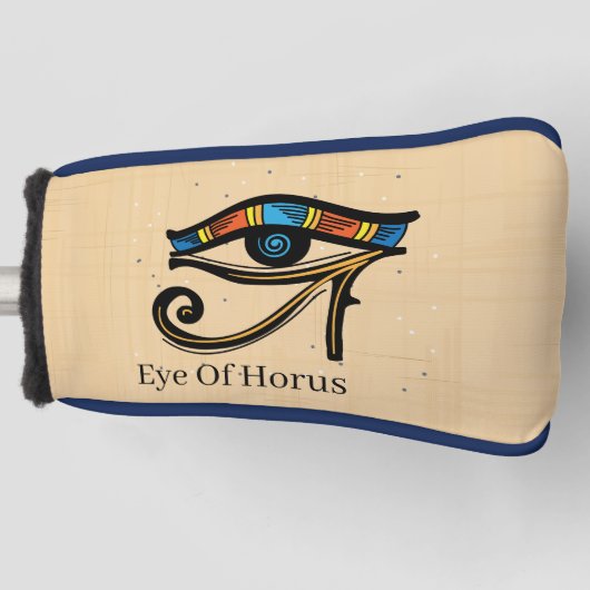 Oogje van Horus op papyrus, Egyptische hiërogliefe Golfheadcover (Voorkant)