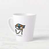 Oogje van Horus op papyrus, Egyptische hiërogliefe Latte Mok (Linkerhoek)