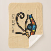 Oogje van Horus op papyrus, Egyptische hiërogliefe Sherpa Deken (Voorkant)