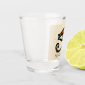 Oogje van Horus op papyrus, Egyptische hiërogliefe Shot Glas (Links)