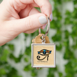 Oogje van Horus op papyrus, Egyptische hiërogliefe Sleutelhanger