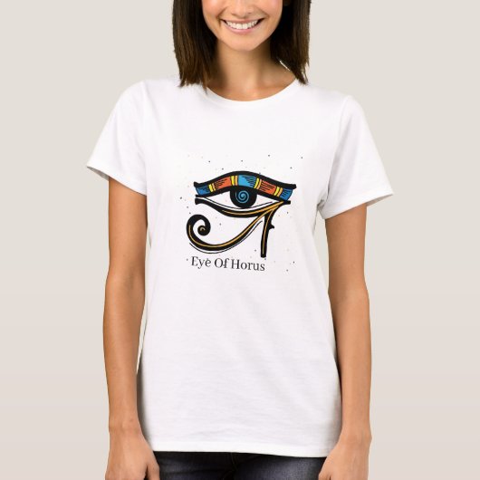Oogje van Horus op papyrus, Egyptische hiërogliefe T-shirt (Voorkant)
