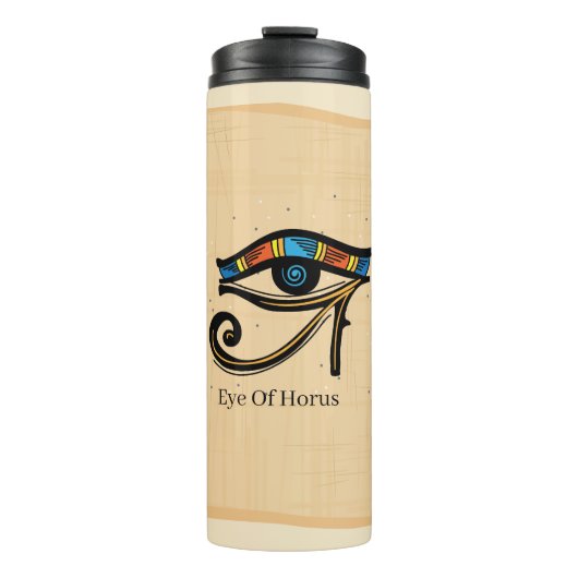 Oogje van Horus op papyrus, Egyptische hiërogliefe Thermosbeker (Voorkant)