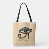 Oogje van Horus op papyrus, Egyptische hiërogliefe Tote Bag (Achterkant)