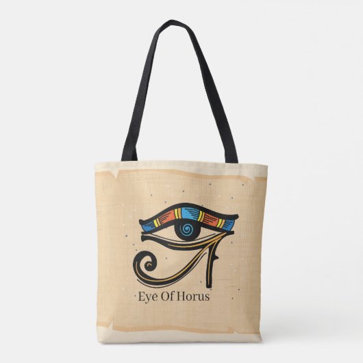 Oogje van Horus op papyrus, Egyptische hiërogliefe Tote Bag (Achterkant)