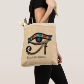 Oogje van Horus op papyrus, Egyptische hiërogliefe Tote Bag (Dichtbij)