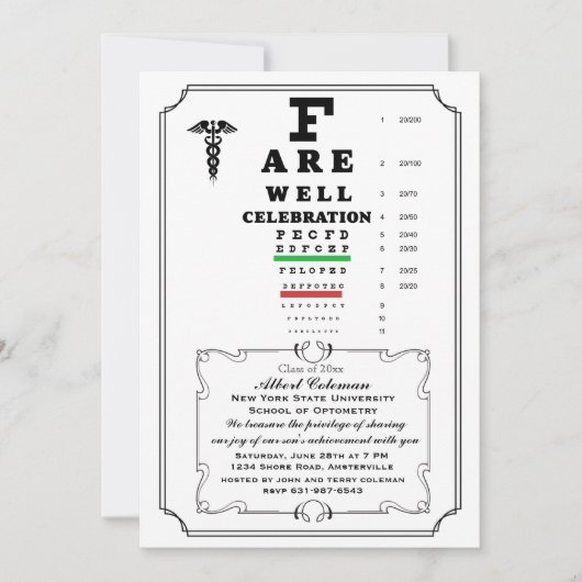 Oogkaart Afscheidsuitnodiging Kaart (Voorkant)