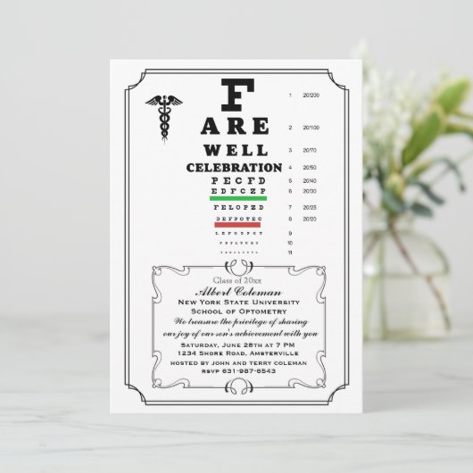 Oogkaart Afscheidsuitnodiging Kaart (Staand voorkant)