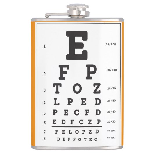 Oogkaart Vinyl verpakte kolf Heupfles (Voorkant)