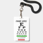 Oogkaartmagneet Badge (Voorzijde met lanyard)