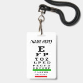 Oogkaartmagneet Badge (Achterkant met lanyard)