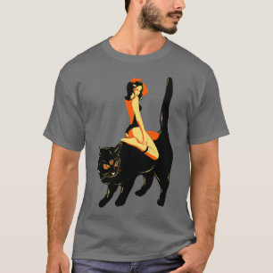 Oogkat voor de ogen en het meisje t-shirt