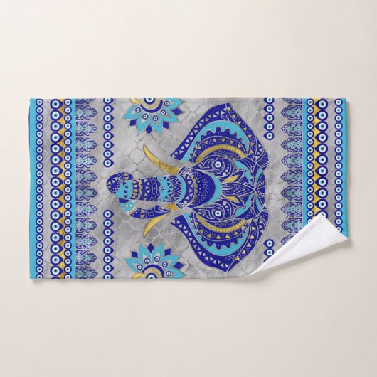 Oogkleurig oogmerk Olephant Ornamental Patroon Bad Handdoek (Handdoek)