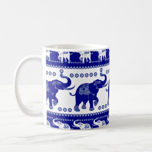 Oogkleurig oogmerk Olephant Ornamental Patroon Koffiemok (Links)