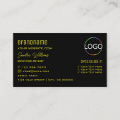 Oogkleurig zwart vangen met monogram en Logo Visitekaartje (Achterkant)