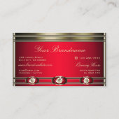 Oogkleurige kleuren rood met Faux Diamonds Visitekaartje (Achterkant)