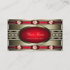 Oogkleurige kleuren rood met Faux Diamonds Visitekaartje