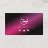 Oogkleurige zwarte roze ruitjes met Logo Visitekaartje (Voorkant)