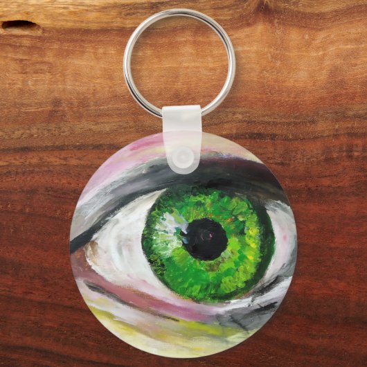 Oogkunst schilderij sleutelhanger (Achterkant)