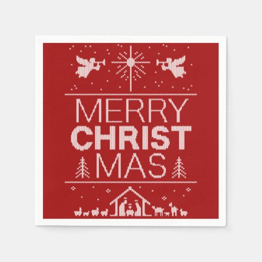 Ooglijk prettige kerstkeuken Religieuze Christus R Servetten (Voorkant)