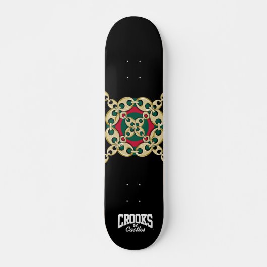 Ooglink Kroaten en Castles Bulls Eye Link (zwart) Persoonlijk Skateboard (Voorkant)