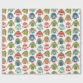 Oogly, maar stoute feestdag met kerstavond cadeaupapier (Vlak)