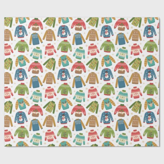 Oogly, maar stoute feestdag met kerstavond cadeaupapier (Vlak)