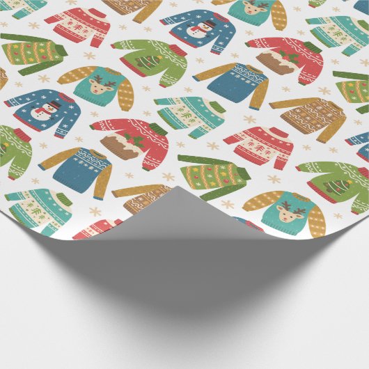 Oogly, maar stoute feestdag met kerstavond cadeaupapier (Hoek)