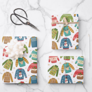 Oogly, maar stoute feestdag met kerstavond inpakpapier vel