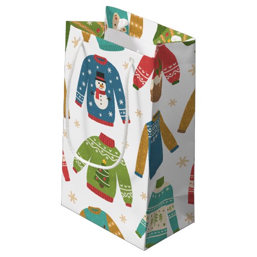 Oogly, maar stoute feestdag met kerstavond klein cadeauzakje (Achterkant Gekanteld)